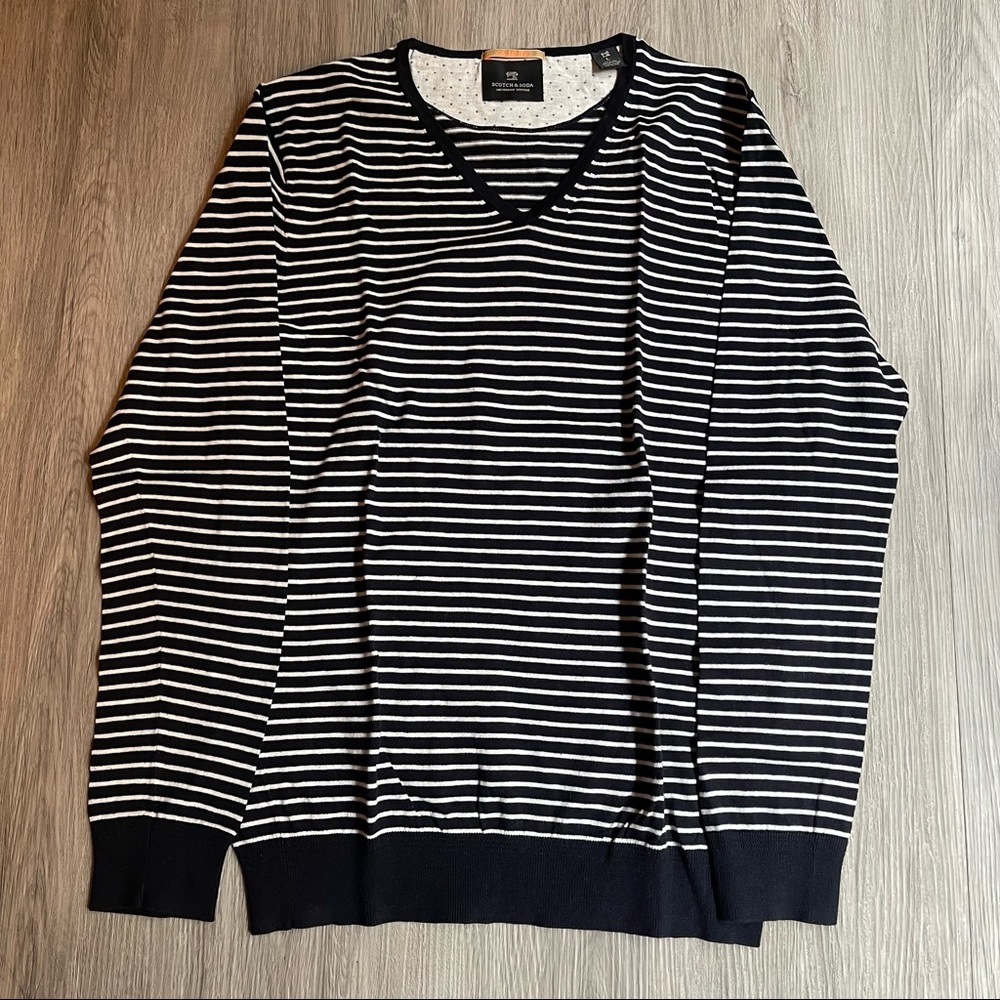 Scotch & Soda Striped V-neck Sweater